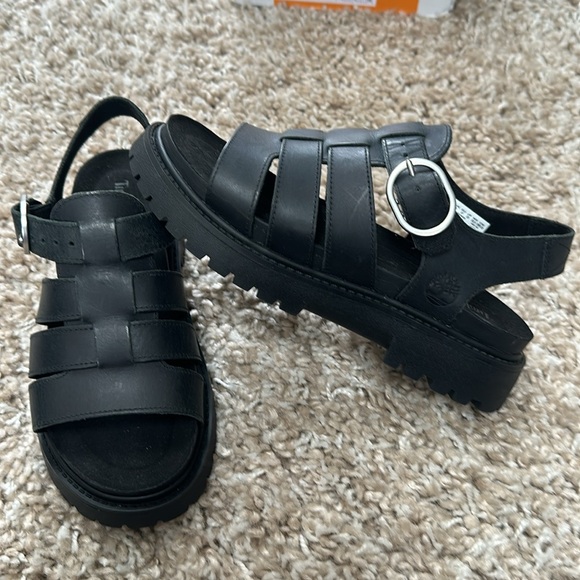 Timberland Clairmont Way fisherman sandal, black full grain, size 6 - Picture 3 of 4